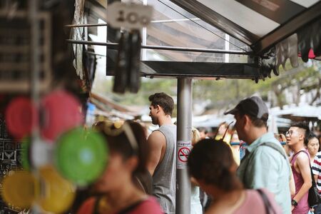 CHATUCHAK, BANGKOK, THAILAND - 23 DECEMBER, 2018 : Unidentified people shopping at Chatuchak Weekend Market in Bangkok, Thailand.のeditorial素材