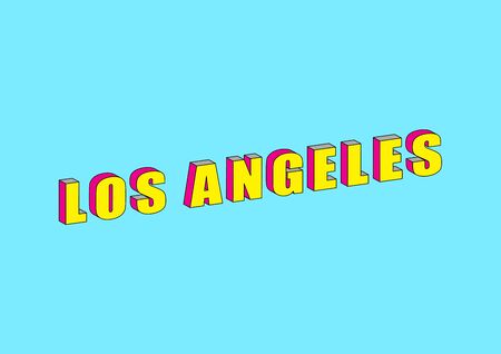 Los Angeles text with 3d isometric effect.のイラスト素材