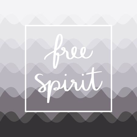 Free spirit hand lettering on wavy line pattern.のイラスト素材