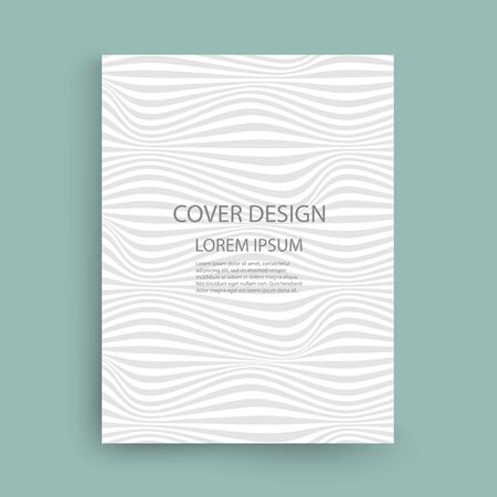 Gray and white wavy lines pattern on green background.のイラスト素材