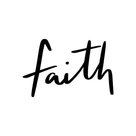 Faith hand lettering on white background.のイラスト素材