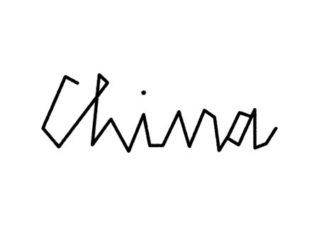 China hand lettering on white background.のイラスト素材