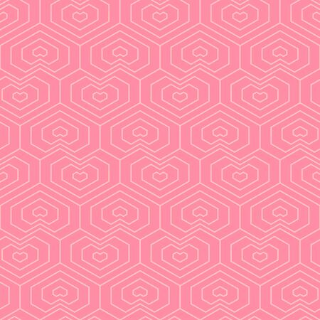 Pink heart pattern. Valentineâs day concept. Seamless background.のイラスト素材