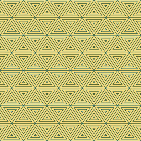 Yellow and green geometric pattern. Seamless triangle background.のイラスト素材