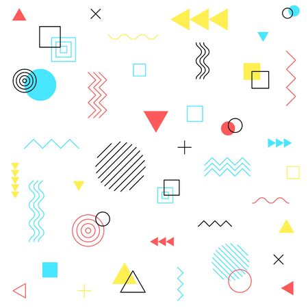 Geometric pattern background in memphis style.のイラスト素材