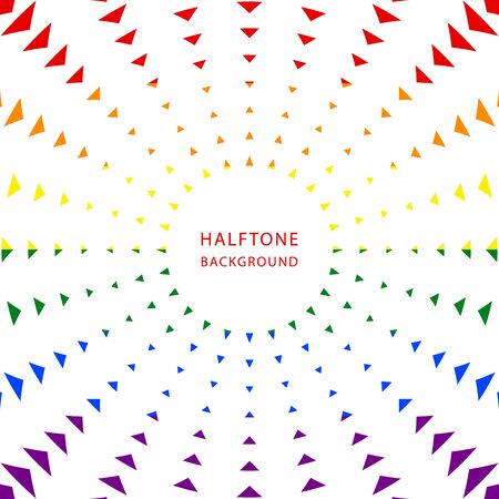 Colorful halftone background. Rainbow triangle pattern.のイラスト素材