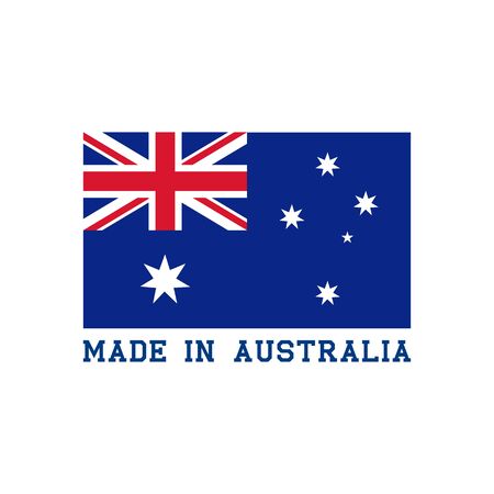 Made in Australia icon with Australian flag. Label vector for package design.のイラスト素材