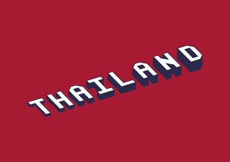 Thailand text with 3d isometric effect.のイラスト素材