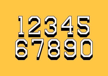 Set of numbers with 3d isometric effect. Vector illustration.のイラスト素材