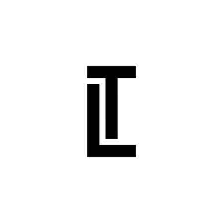 Black and white letter LT TL L T initial logo icon. Modern typography design template elements.のイラスト素材