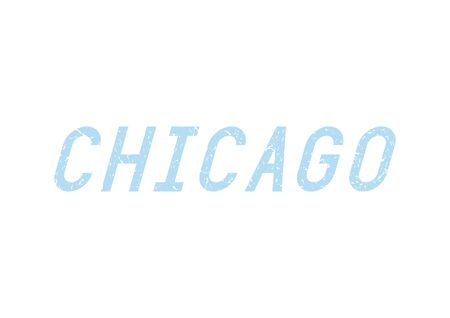 Chicago typography design elements. Blue and white grunge texture background.のイラスト素材