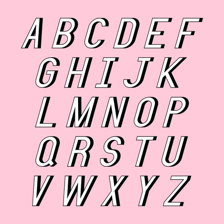 Alphabet letters with 3d isometric effect. Vector illustration.
