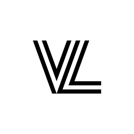 Black and white letter VL initial logo icon. Modern typography design template elements.のイラスト素材