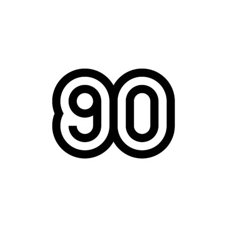 Number 90 vector icon design. Vector illustration.のイラスト素材
