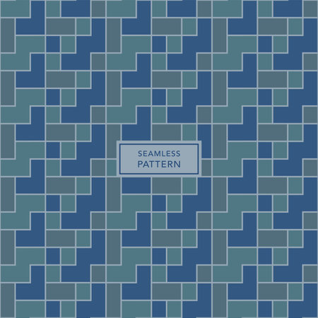 Cover template design with blue and green geometric pattern. Seamless background.