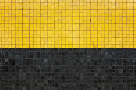 Black and yellow geometric wall in Hong Kong.の写真素材