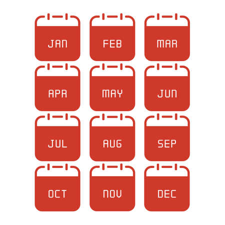 Month calendar flat icon on white background. Vector Illustration.のイラスト素材