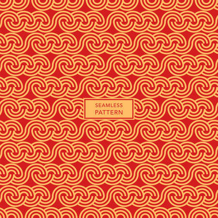 Cover template design with orange geometric pattern on red background. Seamless background.のイラスト素材