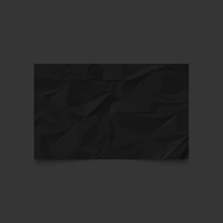 Black crumpled paper on gray background. Vector illustration.のイラスト素材