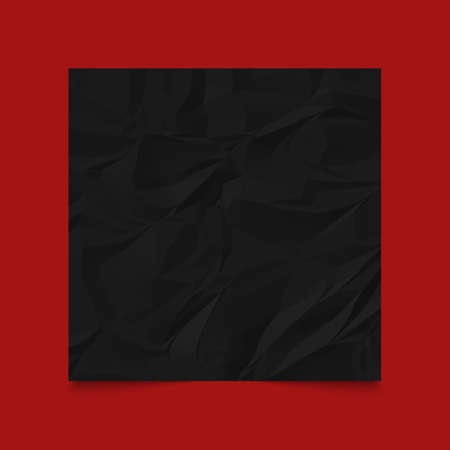 Black crumpled paper on red background. Vector illustration.のイラスト素材