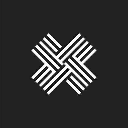 Black and white letter X initial icon. Modern typography design template elements.のイラスト素材