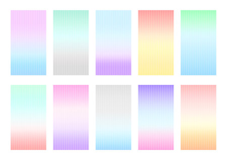 Set of soft color gradient background. Colorful screen design for mobile app. Vector illustration.のイラスト素材