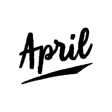 April hand lettering on white background.のイラスト素材