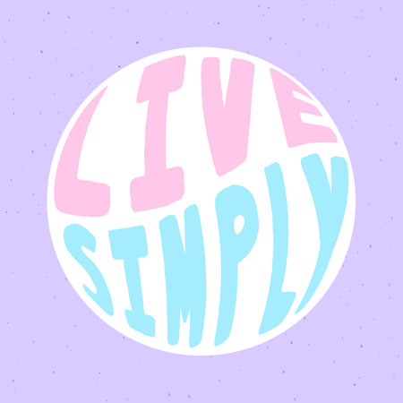 Live simply quote in round shape. Vector illustration.のイラスト素材