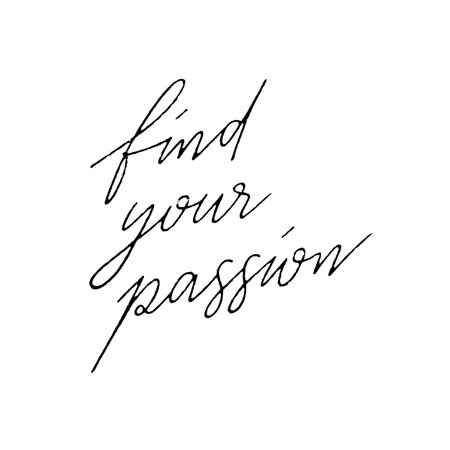 Find your passion hand lettering on white background.のイラスト素材