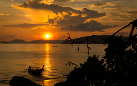 sunset at Andaman seaの写真素材