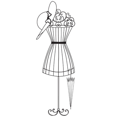 Old-fashioned clothes hanger.のイラスト素材