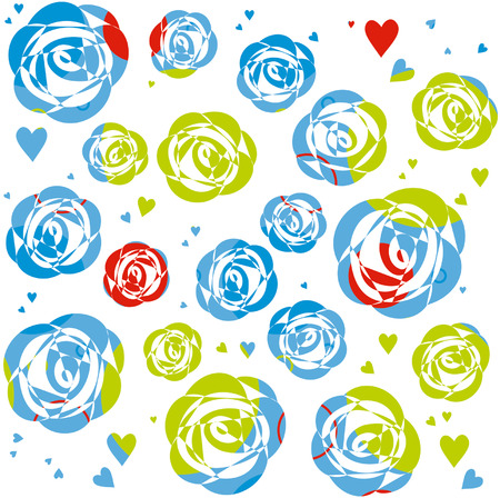 Colorful rose vector illustration ideal for wallpaper.のイラスト素材