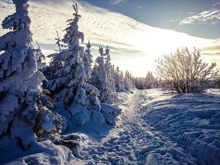 View of Polish mountains Szczyrk.