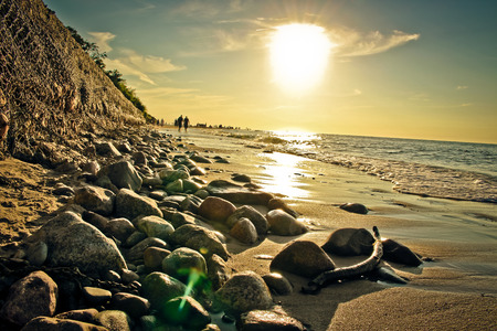 Sunset over the Polish sea.の写真素材