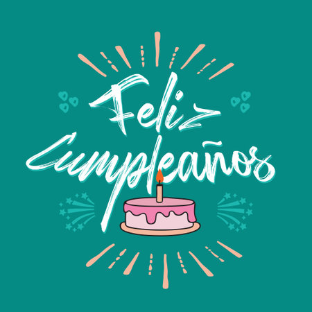 Feliz navidad - spanish text for happy birthday. Hand drawn lettering. Vector illustration.のイラスト素材