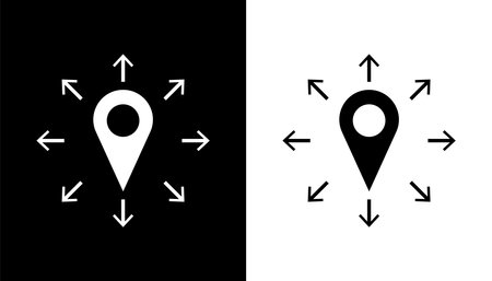 Location expansion location line symbol with arrows.のイラスト素材