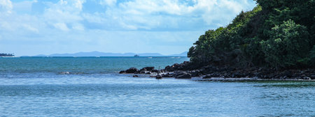 An amazing panoramic view of the Puerto Rico coastline.
