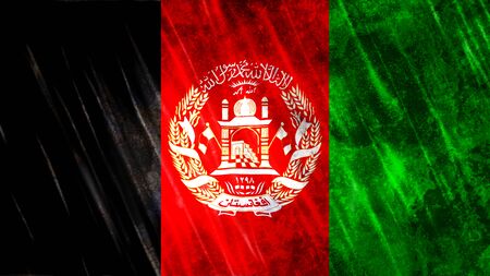 Afghanistan Flag with grunge texture.の写真素材
