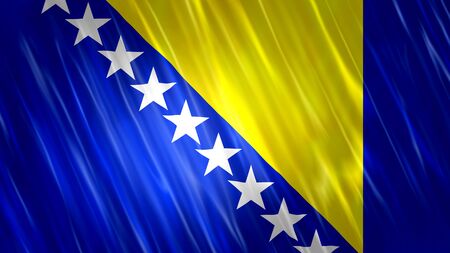 Bosnia and Herzegovina Flag with fabric material.の写真素材