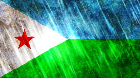 Djibouti Flag with grunge texture.の写真素材