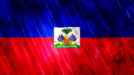 Haiti Flag with grunge textureの写真素材