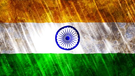 India Flag with grunge textureの写真素材