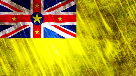 Niue Flag with grunge texture.の写真素材