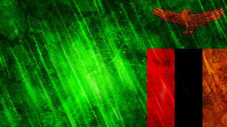 Zambia Flag with grunge texture.の写真素材