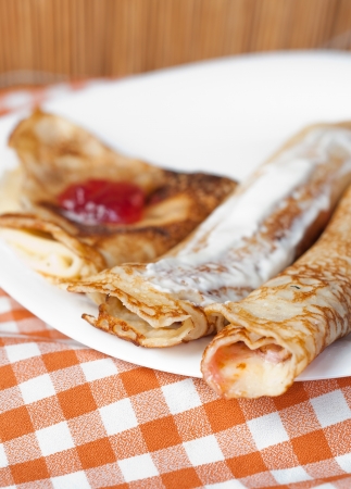 Delicious traditional pancake compositionの写真素材