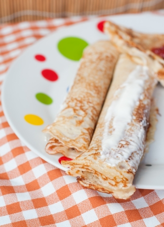 Delicious traditional pancake compositionの写真素材