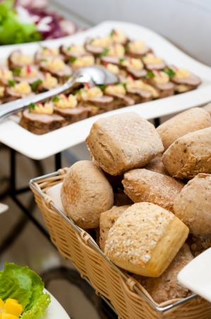 Polish traditional bread, rolls on cateringの写真素材