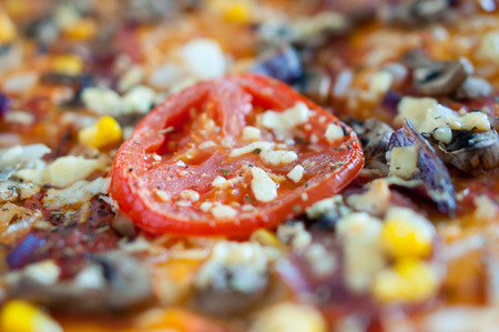 Home made pizza on natural lightの写真素材