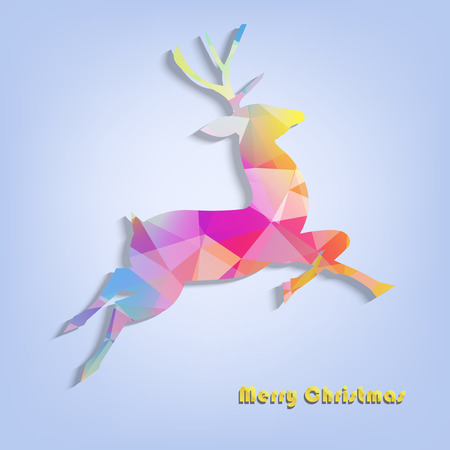 Abstract ful colorfestive reindeer in the geometric style - vectorのイラスト素材