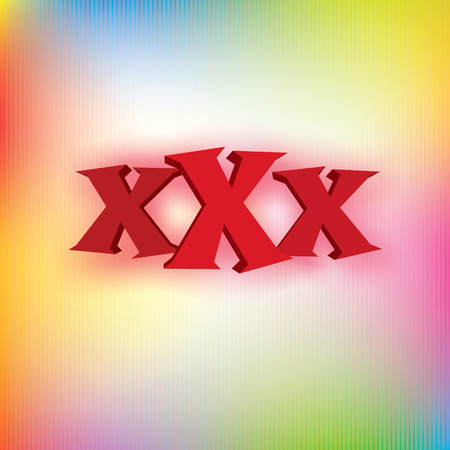 Three red letters xxx hot sex symbol mediaのイラスト素材